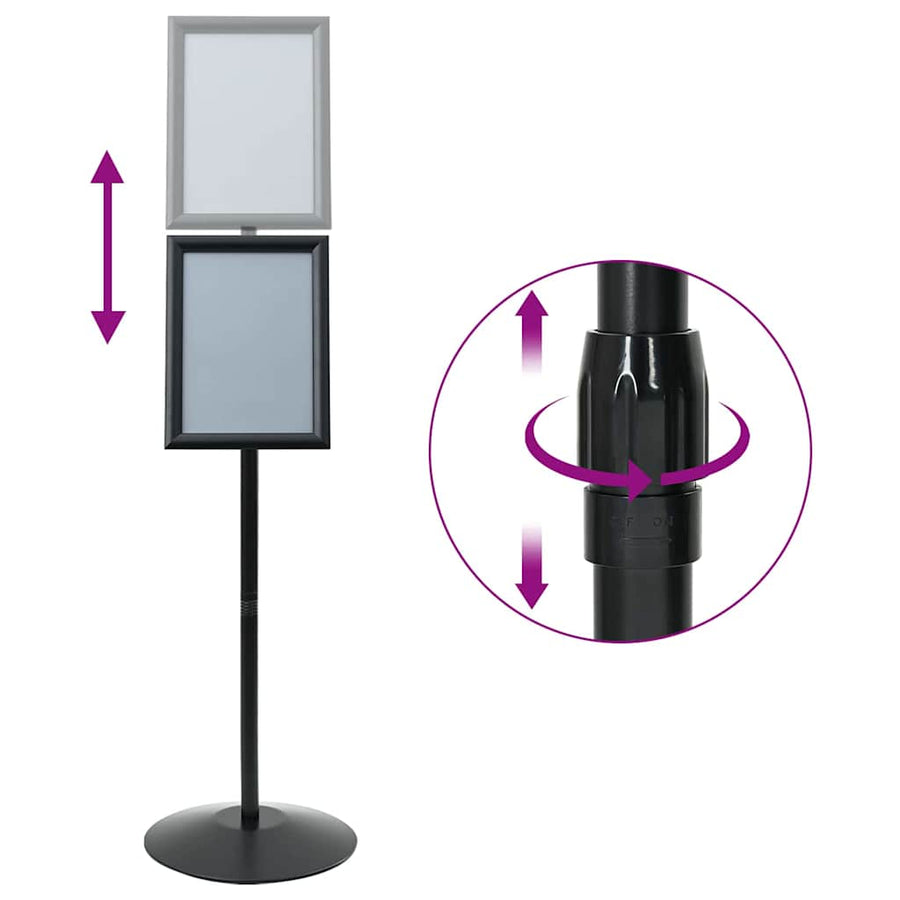 Pedestal Posterstand Zwart a4 Aluminium en PVC
