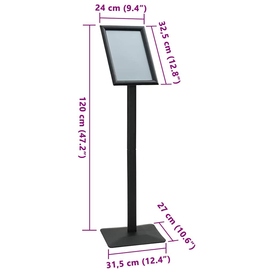 Pedestal Posterstand Zilver a4 Gietijzer