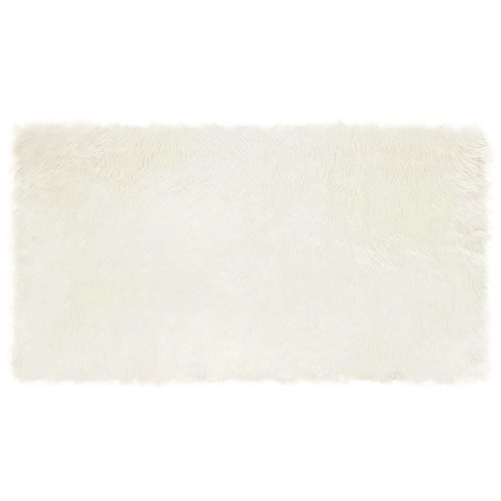 Nepleer Schapenvacht Tapijt Wit 60 x 110 cm Polyester