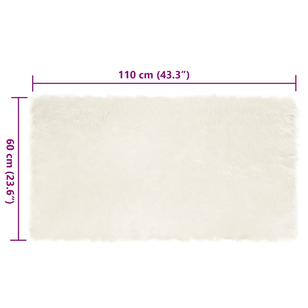 Nepleer Schapenvacht Tapijt Wit 60 x 110 cm Polyester