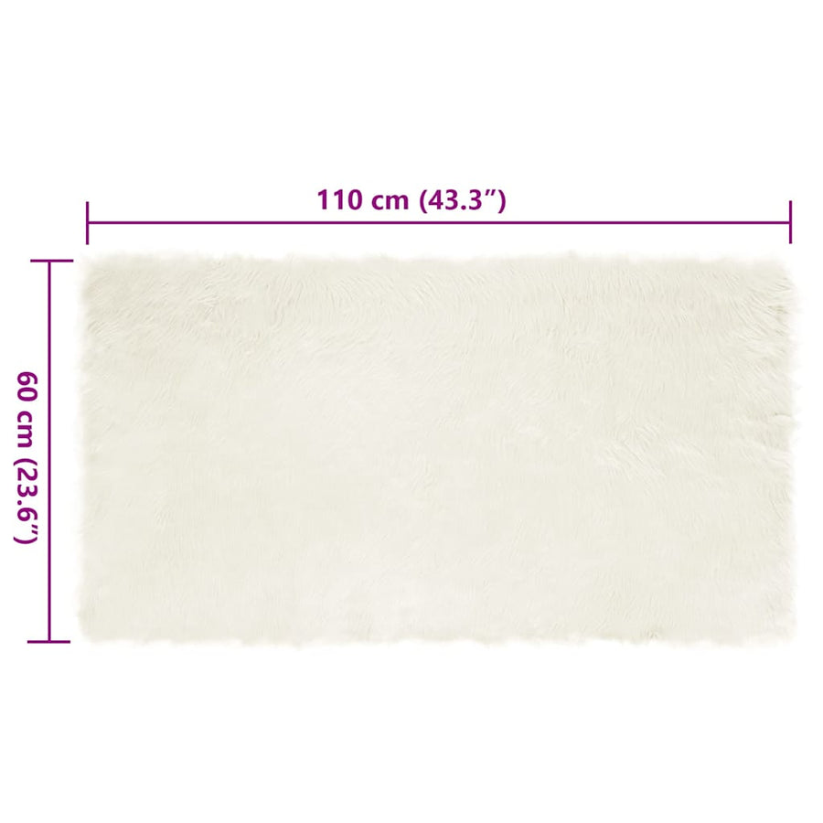 Nepleer Schapenvacht Tapijt Wit 60 x 110 cm Polyester