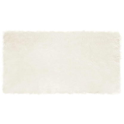 Nepleer Schapenvacht Tapijt Wit 80 x 150 cm Polyester
