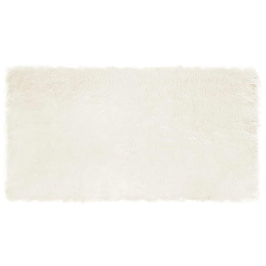 Nepleer Schapenvacht Tapijt Wit 80 x 150 cm Polyester