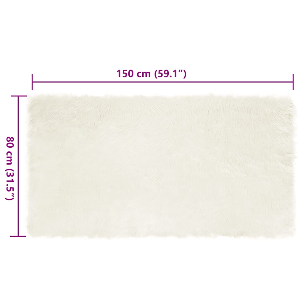 Nepleer Schapenvacht Tapijt Wit 80 x 150 cm Polyester