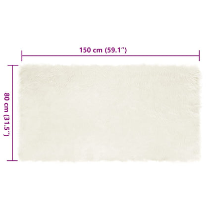 Nepleer Schapenvacht Tapijt Wit 80 x 150 cm Polyester