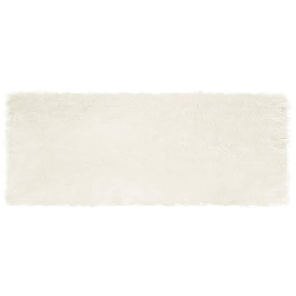 Nepleer Schapenvacht Tapijt Wit 80 x 200 cm Polyester