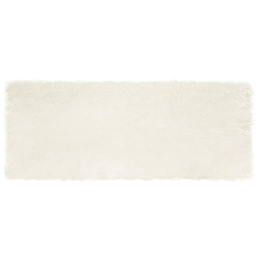 Nepleer Schapenvacht Tapijt Wit 80 x 200 cm Polyester