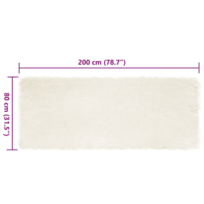 Nepleer Schapenvacht Tapijt Wit 80 x 200 cm Polyester