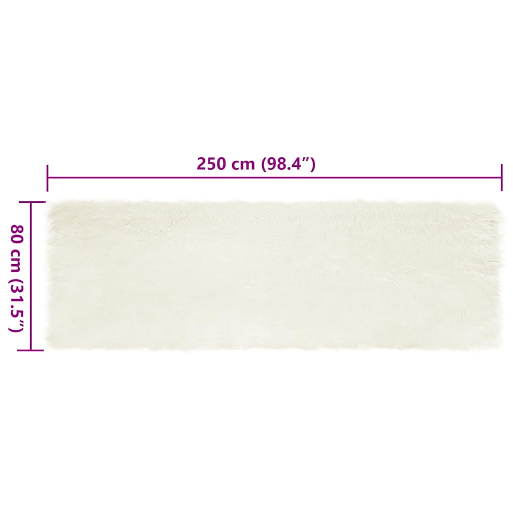 Tapijten Wit 80 x 250 cm Acryl, polyester