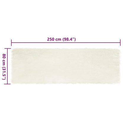 Tapijten Wit 80 x 250 cm Acryl, polyester
