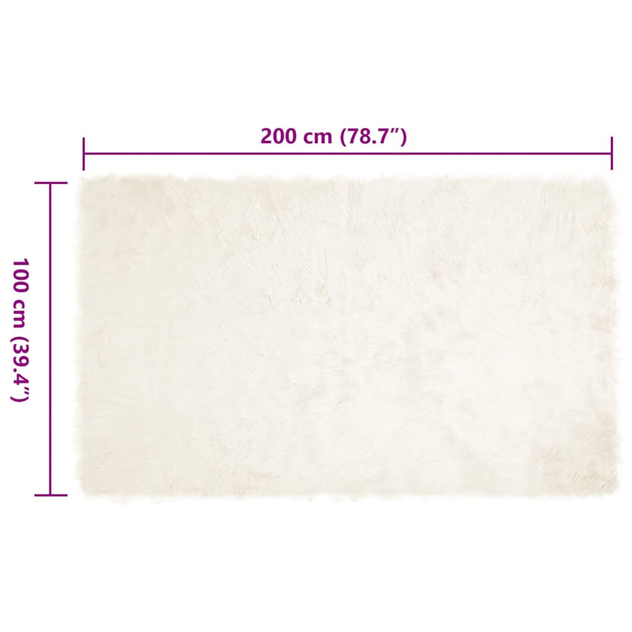 Nepleer Schapenvacht Tapijt Wit 100 x 200 cm Polyester