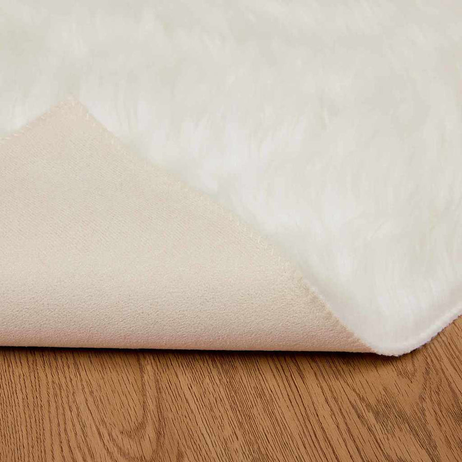 Nepleer Schapenvacht Tapijt Wit 120 x 170 cm Polyester