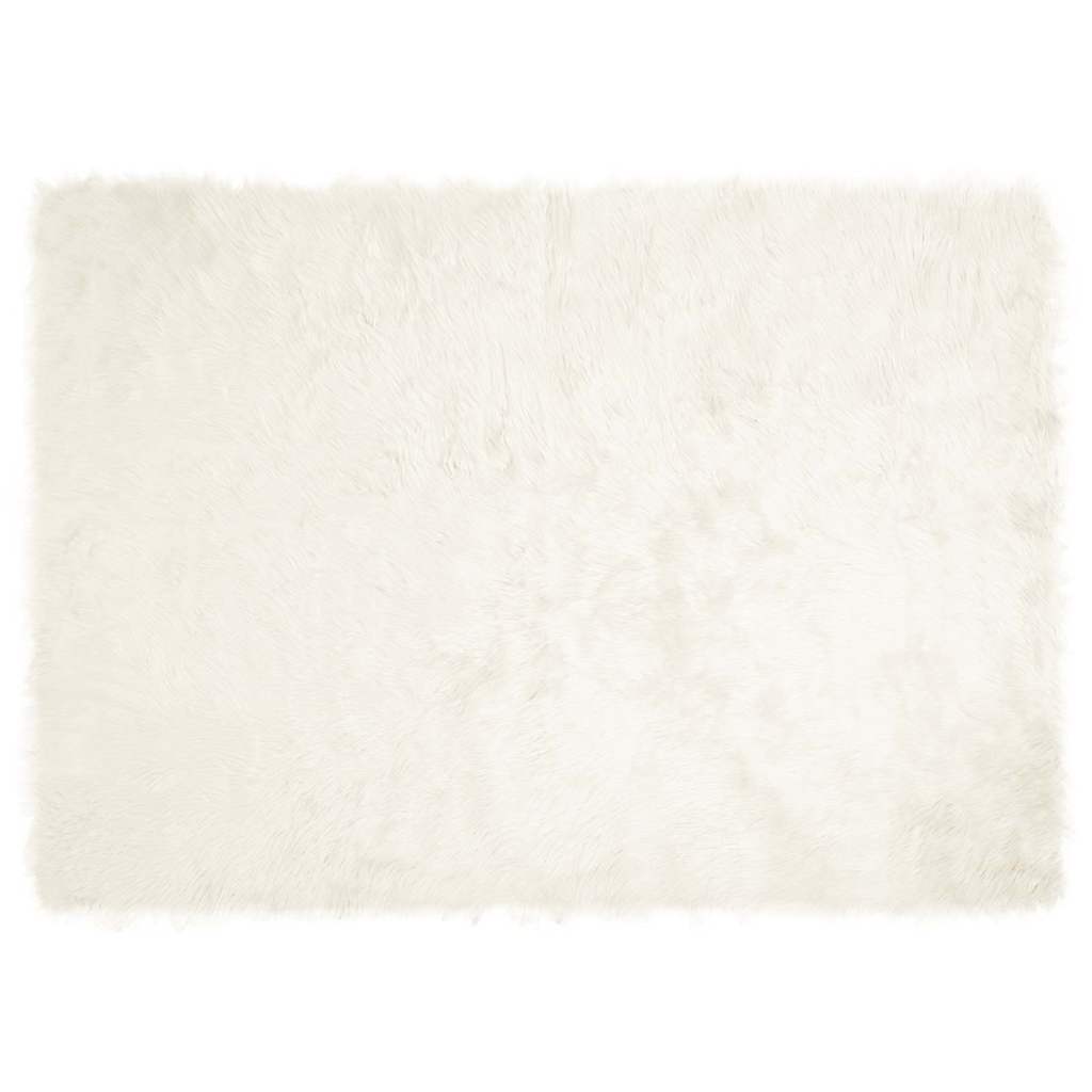 Nepleer Schapenvacht Tapijt Wit 120 x 170 cm Polyester