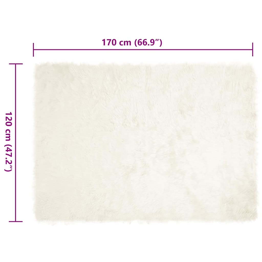 Nepleer Schapenvacht Tapijt Wit 120 x 170 cm Polyester