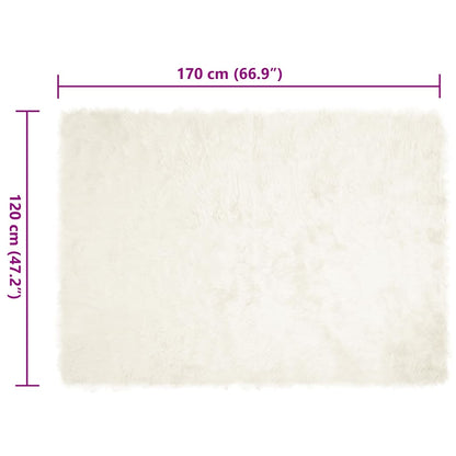 Nepleer Schapenvacht Tapijt Wit 120 x 170 cm Polyester
