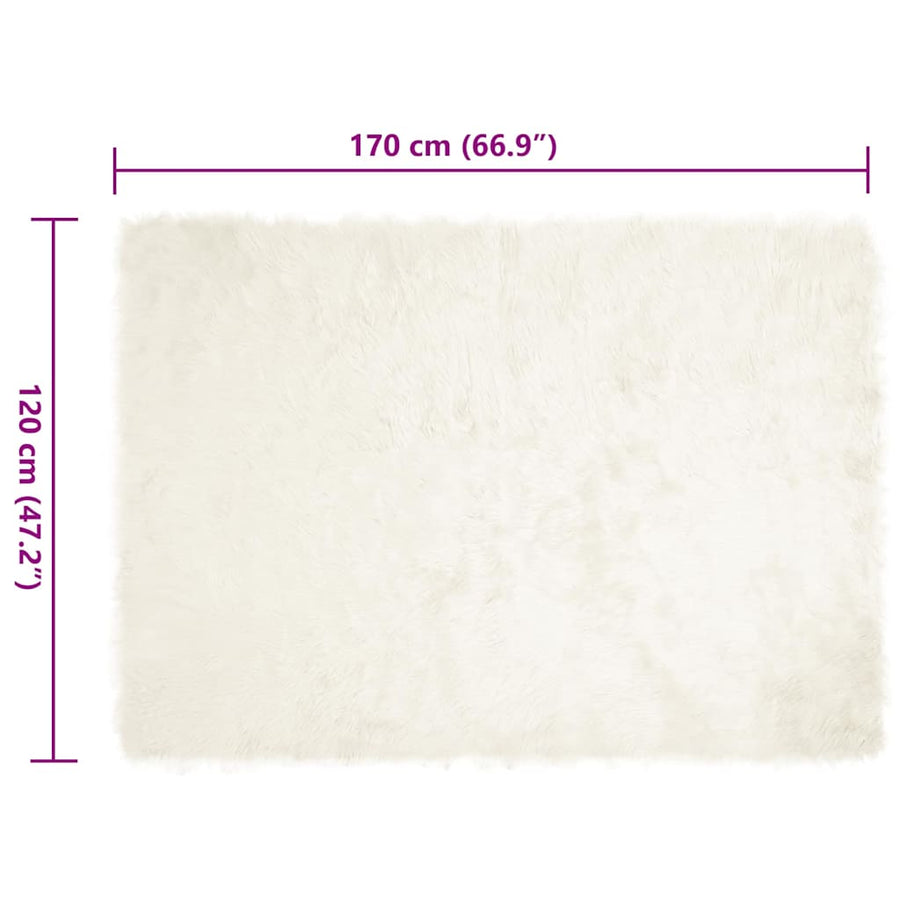 Nepleer Schapenvacht Tapijt Wit 120 x 170 cm Polyester