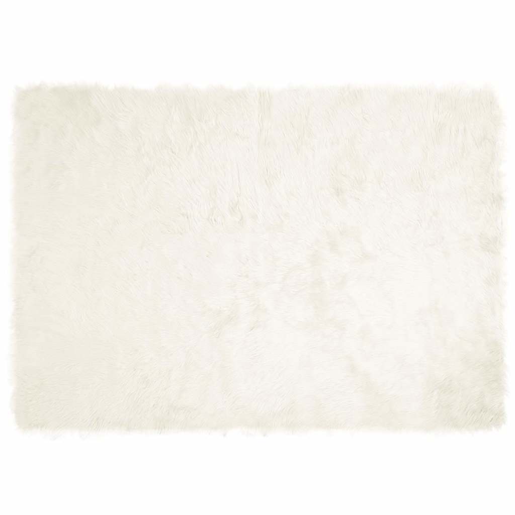 Nepleer Schapenvacht Tapijt Wit 140 x 200 cm Polyester
