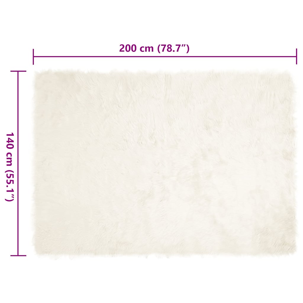 Nepleer Schapenvacht Tapijt Wit 140 x 200 cm Polyester