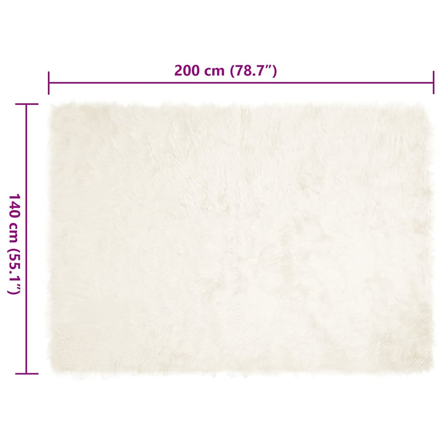 Nepleer Schapenvacht Tapijt Wit 140 x 200 cm Polyester
