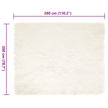 Nepleer Schapenvacht Tapijt Wit 200 x 280 cm Polyester