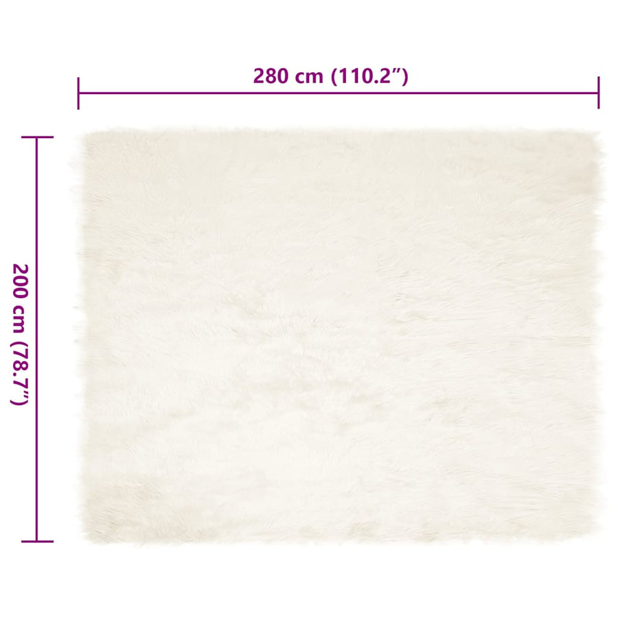 Nepleer Schapenvacht Tapijt Wit 200 x 280 cm Polyester