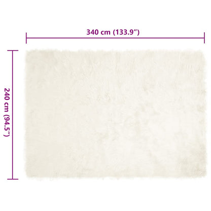 Nepleer Schapenvacht Tapijt Wit 240 x 340 cm Polyester