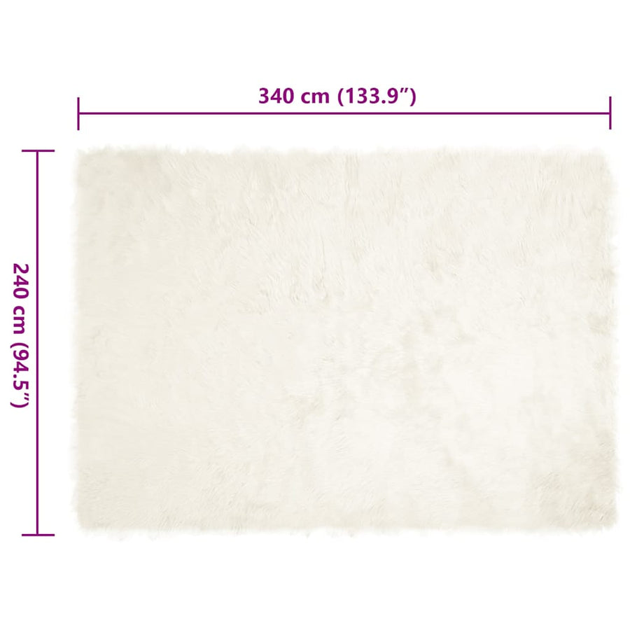 Nepleer Schapenvacht Tapijt Wit 240 x 340 cm Polyester