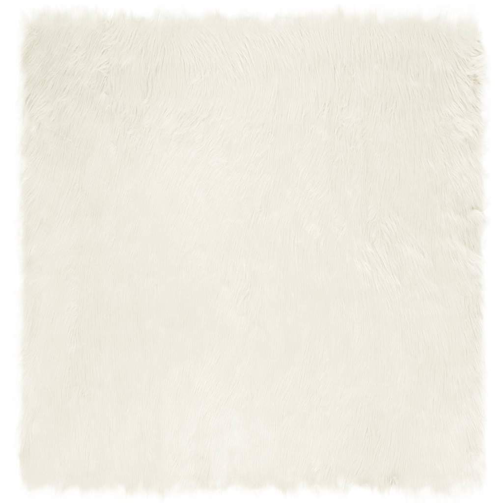 Nepleer Schapenvacht Tapijt Wit 120 x 120 cm Polyester