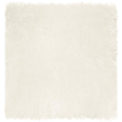 Nepleer Schapenvacht Tapijt Wit 120 x 120 cm Polyester