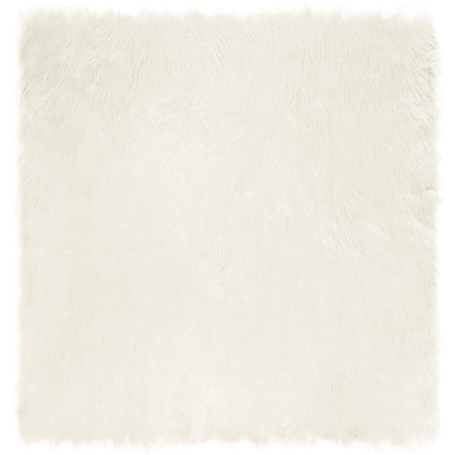 Nepleer Schapenvacht Tapijt Wit 120 x 120 cm Polyester