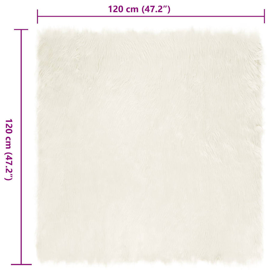 Nepleer Schapenvacht Tapijt Wit 120 x 120 cm Polyester