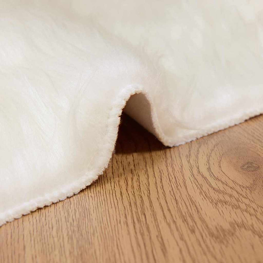 Nepleer Schapenvacht Tapijt Wit 160 x 160 cm Polyester