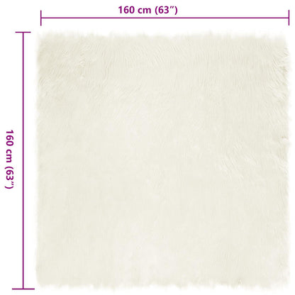 Nepleer Schapenvacht Tapijt Wit 160 x 160 cm Polyester