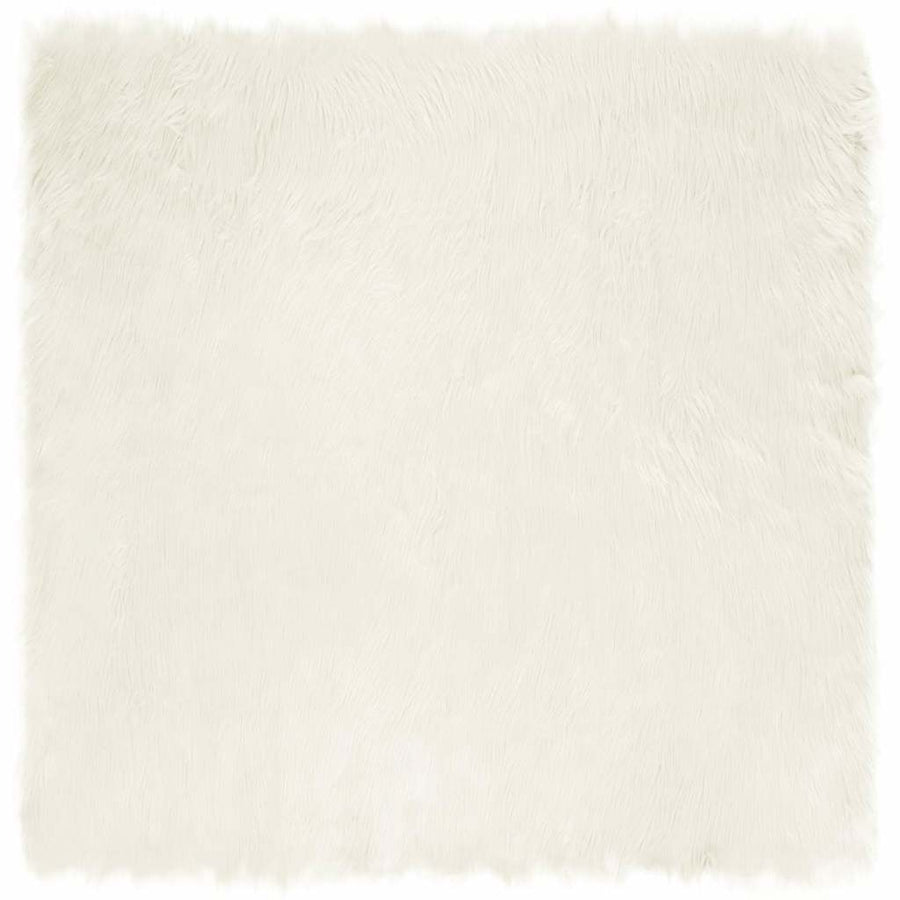 Nepleer Schapenvacht Tapijt Wit 200 x 200 cm Polyester