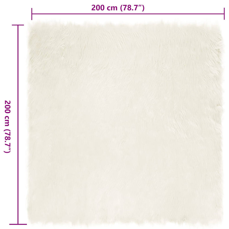 Nepleer Schapenvacht Tapijt Wit 200 x 200 cm Polyester