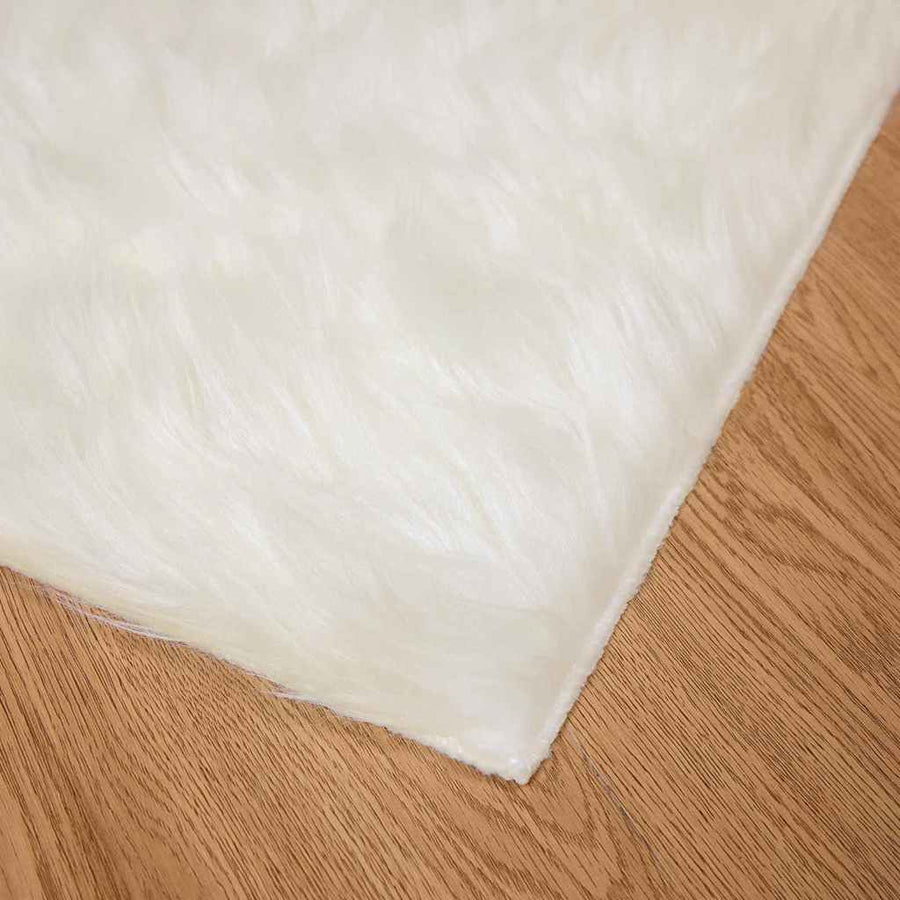 Nepleer Schapenvacht Tapijt Wit 240 x 240 cm Polyester