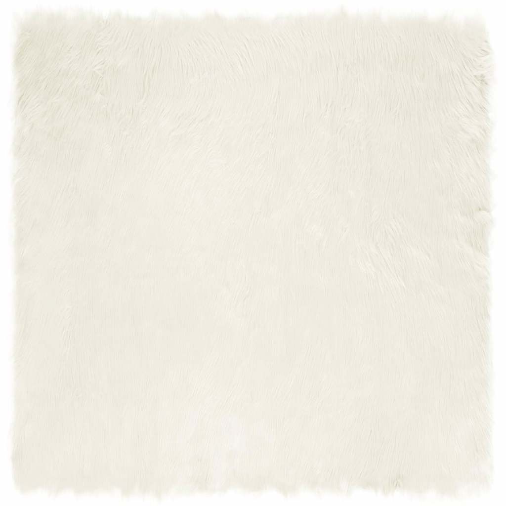Nepleer Schapenvacht Tapijt Wit 240 x 240 cm Polyester