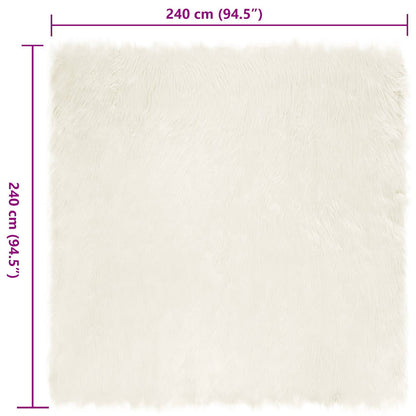 Nepleer Schapenvacht Tapijt Wit 240 x 240 cm Polyester