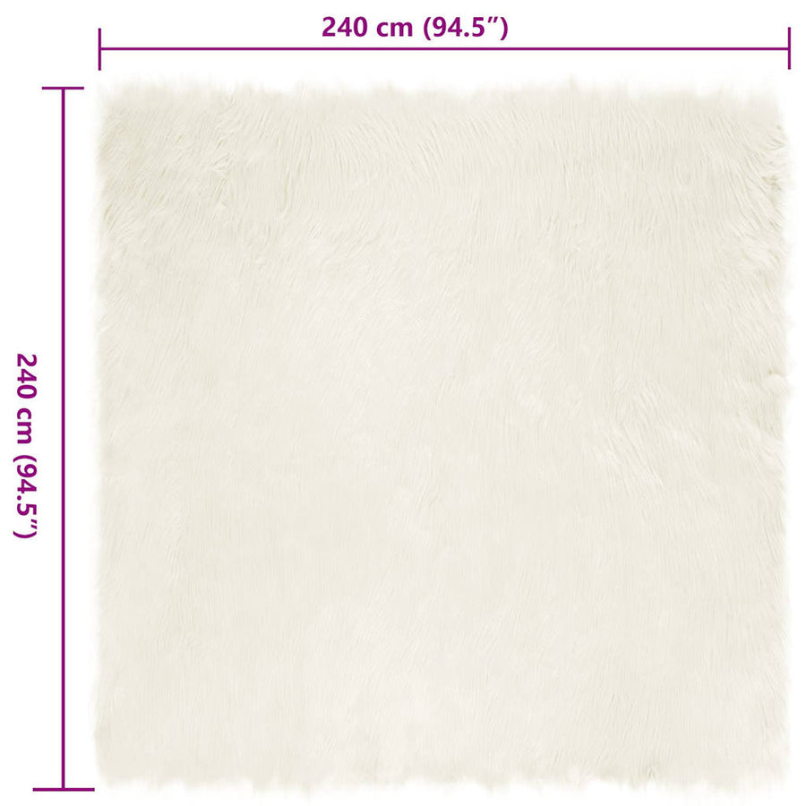 Nepleer Schapenvacht Tapijt Wit 240 x 240 cm Polyester