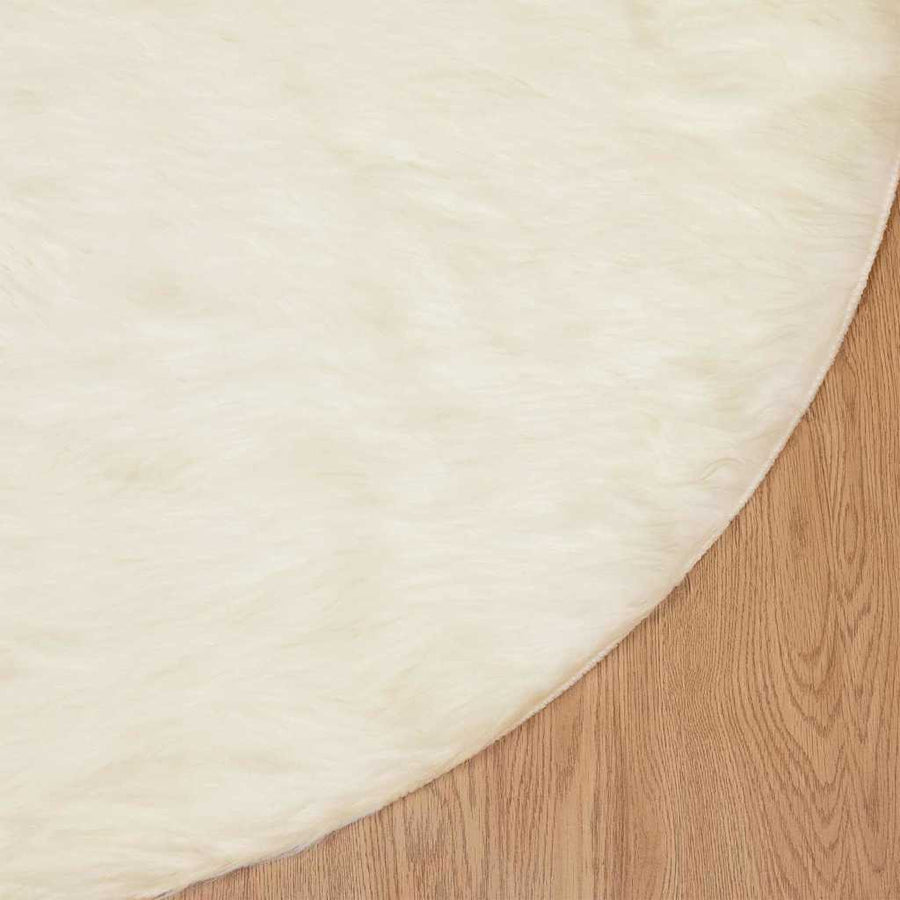 Nepleer Schapenvacht Tapijt Wit 80 x 80 cm Polyester
