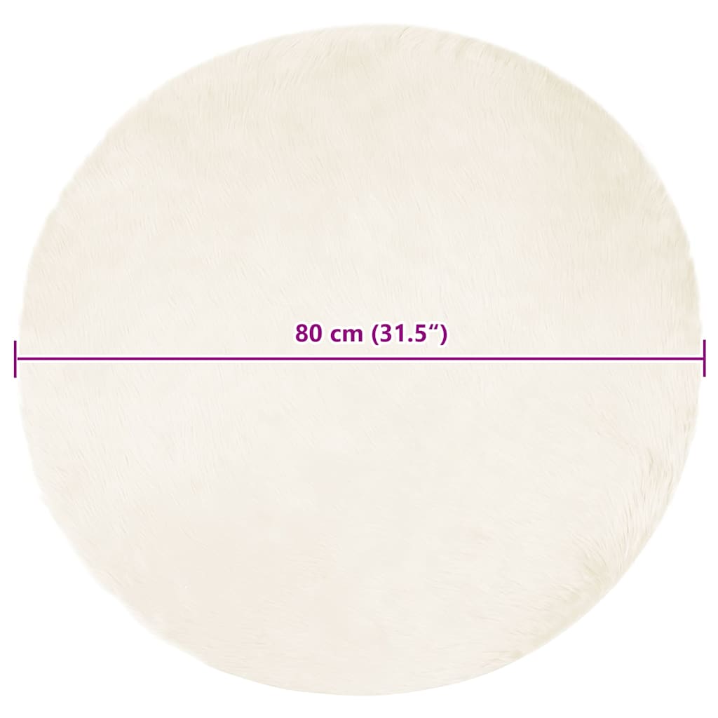 Nepleer Schapenvacht Tapijt Wit 80 x 80 cm Polyester