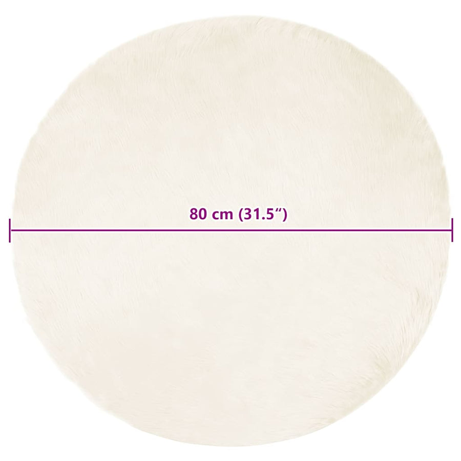 Nepleer Schapenvacht Tapijt Wit 80 x 80 cm Polyester