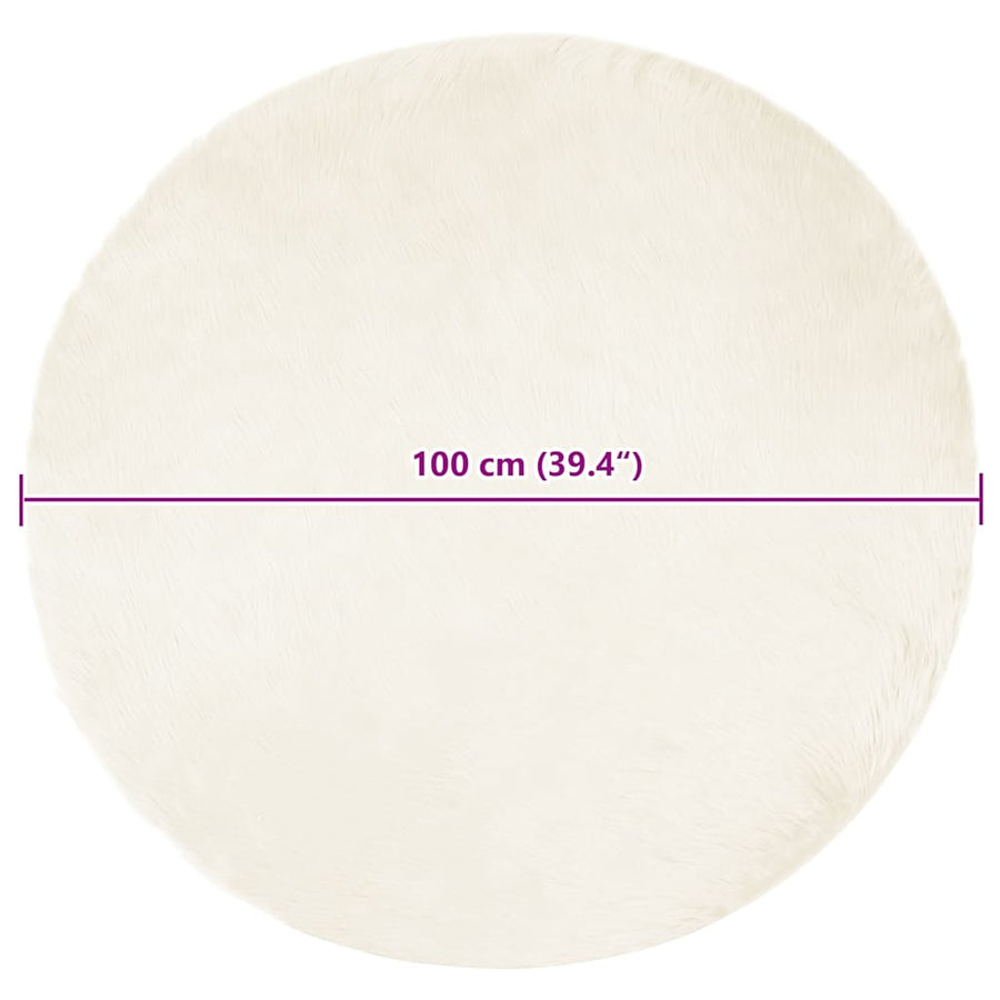 Nepleer Schapenvacht Tapijt Wit 100 x 100 cm Polyester