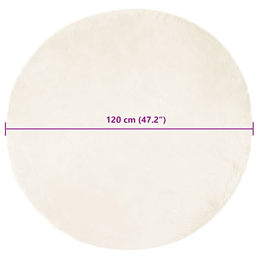 Nepleer Schapenvacht Tapijt Wit 120 x 120 cm Polyester