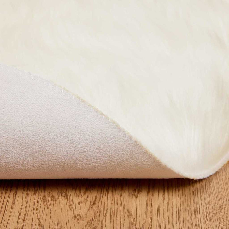 Nepleer Schapenvacht Tapijt Wit 160 x 160 cm Polyester