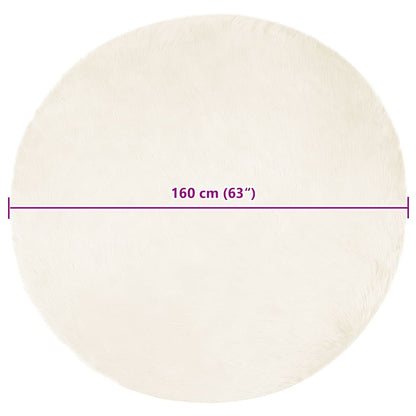Nepleer Schapenvacht Tapijt Wit 160 x 160 cm Polyester