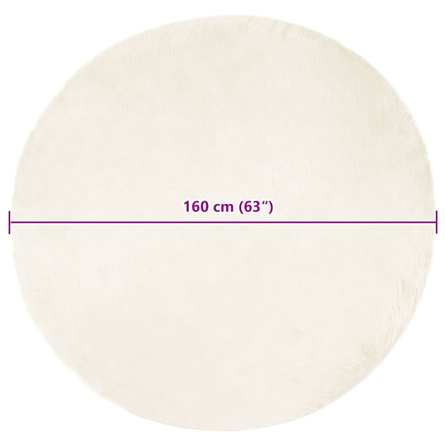 Nepleer Schapenvacht Tapijt Wit 160 x 160 cm Polyester