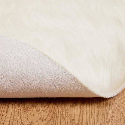 Nepleer Schapenvacht Tapijt Wit 200 x 200 cm Polyester
