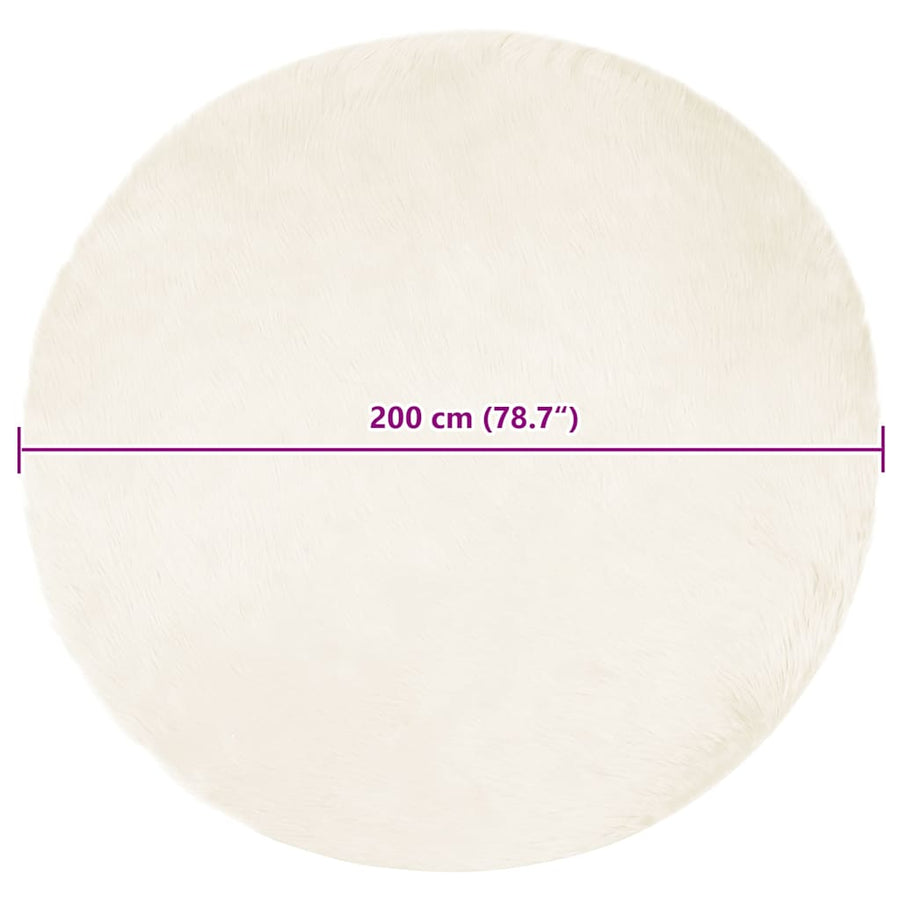 Nepleer Schapenvacht Tapijt Wit 200 x 200 cm Polyester