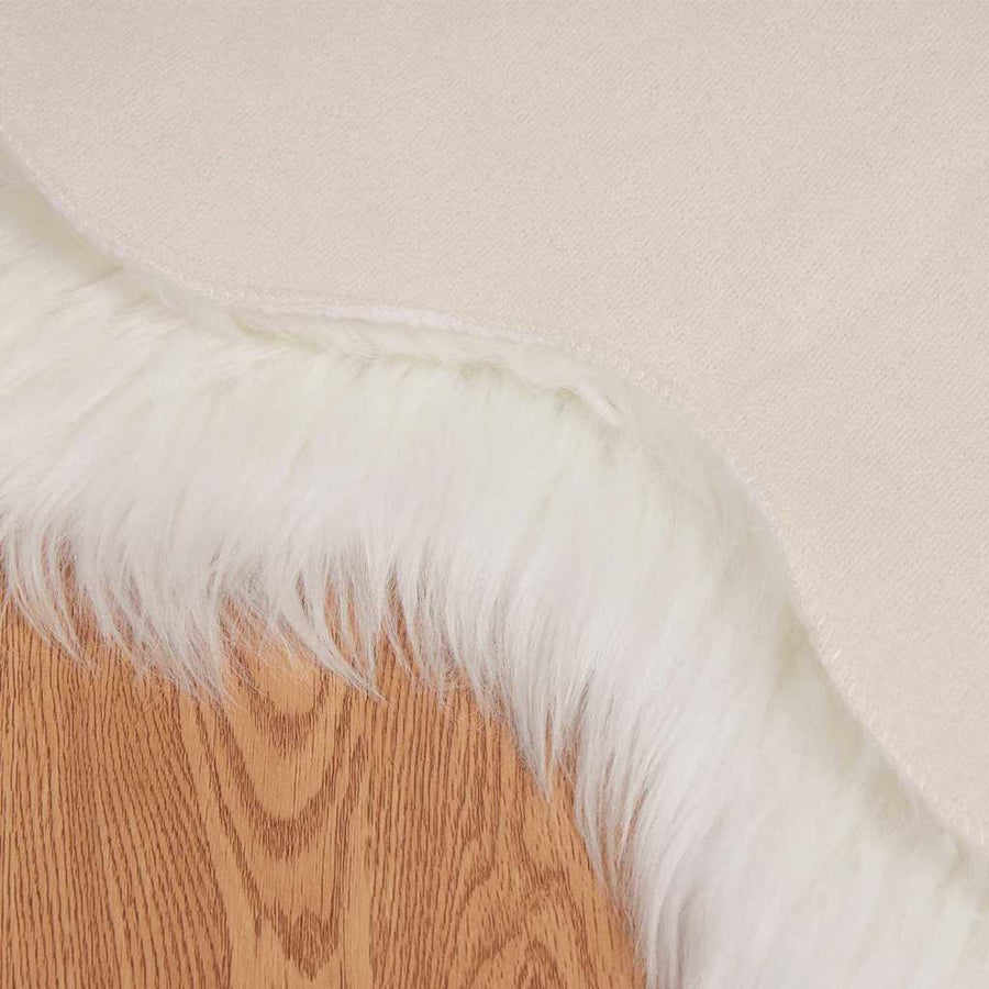 Nepleer Schapenvacht Tapijt Wit 60 x 90 cm Polyester